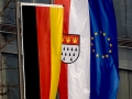 European flag against blue sky